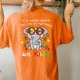 Be Kind Elephant Puzzle Inspirational Autism Awareness Women's Oversized Comfort T-Shirt Back Print Yam