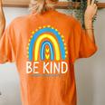 Be Kind Rainbow World Down Syndrome Awareness Day Women's Oversized Comfort T-Shirt Back Print Yam