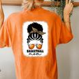 Leopard Basketball Mom Black Women African American Afro Mom Women's Oversized Comfort T-Shirt Back Print Yam