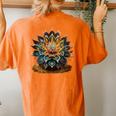 Lotus Flower Yoga Zen Bohemian Namaste Meditation Women's Oversized Comfort T-shirt Back Print Yam