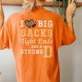 I Love Big Sacks Tight Ends And Strong D Heart Football Women's Oversized Comfort T-shirt Back Print Yam