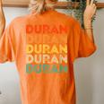 Love Heart Duran Vintage Style Black Duran Women's Oversized Comfort T-shirt Back Print Yam
