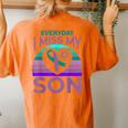 I Miss My Son Heart Sunflower Suicide Awareness Mom Women's Oversized Comfort T-Shirt Back Print Yam