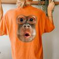 Monkey Face Breath Halloween Costume Women's Oversized Comfort T-shirt Back Print Yam