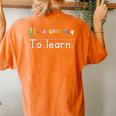 Motivational Teacher Saying It's A Good Day To Learn Women's Oversized Comfort T-shirt Back Print Yam