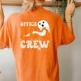 Office Boo Crew Ghost Halloween Teacher Office Crew Group Women's Oversized Comfort T-shirt Back Print Yam