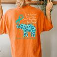 Ovarian Cancer Awareness Sunflower Elephant Be Kind Women's Oversized Comfort T-Shirt Back Print Yam