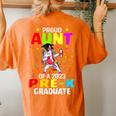 Proud Aunt Of A Class Of 2023 Prek Graduate Unicorn Women's Oversized Comfort T-Shirt Back Print Yam