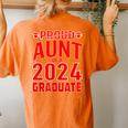 Proud Aunt Of A Class Of 2024 Graduate Senior Graduation Women's Oversized Comfort T-Shirt Back Print Yam