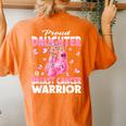 Proud Daughter Of A Breast Cancer Warrior Boxing Gloves Women's Oversized Comfort T-shirt Back Print Yam