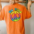 Psychedelic Tie Dye Hippie Be Kind Peace Sign Women's Oversized Comfort T-Shirt Back Print Yam