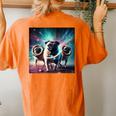 Pugs In Space With Donuts Cute Pug Boys Girls Women's Oversized Comfort T-shirt Back Print Yam
