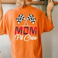 Race Car Birthday Party Racing Family Mom Pit Crew Women's Oversized Comfort T-shirt Back Print Yam