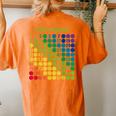 Rainbow Grid Of Prime Numbers School Teacher Women's Oversized Comfort T-shirt Back Print Yam