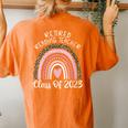 Retired Reading Teacher Class Of 2023 Leopard Rainbow Women's Oversized Comfort T-Shirt Back Print Yam