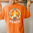 Retro 60S & 70S Floral Hippie Daisy Peace Sign Love Peace Women's Oversized Comfort T-Shirt Back Print Yam