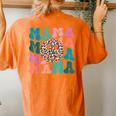 Retro Leopard Mama Groovy Face Trendy New Mom Women's Oversized Comfort T-Shirt Back Print Yam
