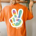 Retro Tie Dye Peace Sign Be Kind Peace Love Kindness Women's Oversized Comfort T-Shirt Back Print Yam