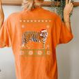 Santa Tiger Ugly Sweater Animals Christmas Pajama Women's Oversized Comfort T-shirt Back Print Yam