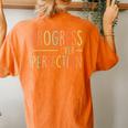 Back To School Progress Over Perfection Retro Teacher Women's Oversized Comfort T-shirt Back Print Yam