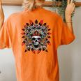 Screaming Skull In Native American Indian Headdress Feathers Native American Women's Oversized Comfort T-shirt Back Print Yam