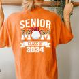 Senior Mom 2024 Volleyball Class Of 2024 Leopard Graduation Women's Oversized Comfort T-shirt Back Print Yam
