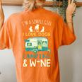 Simple Girl Dogs Camping Wine Camper Trailer Women's Oversized Comfort T-Shirt Back Print Yam