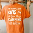 Im A Simple Girl Love Dogs Camping And Wine Camper Women's Oversized Comfort T-Shirt Back Print Yam