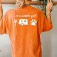 Im A Simple Girl Wine Camping Dog Paw Cute Women's Oversized Comfort T-Shirt Back Print Yam