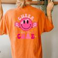 Smile Face Cheer For A Cure Cheerleading Breast Cancer Mom Women's Oversized Comfort T-shirt Back Print Yam
