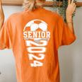 Soccer Senior 2024 Senior Year Graduation 24 Girls Women's Oversized Comfort T-shirt Back Print Yam