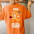 Son Multiple Sclerosis Awareness Leopard Buffalo Plaid Women's Oversized Comfort T-Shirt Back Print Yam