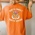 Sorta Sweet Sorta Savage Tiger Flower Crown Floral Animal Women's Oversized Comfort T-Shirt Back Print Yam