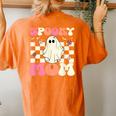 Spooky Mom Halloween Ghost Costume Retro Groovy Women's Oversized Comfort T-shirt Back Print Yam
