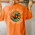 Stay Wild Gypsy Child Daisy Peace Sign Hippie Soul Women's Oversized Comfort T-Shirt Back Print Yam