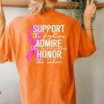 Support Fighter Admire Survivor Breast Cancer Warrior Women's Oversized Comfort T-shirt Back Print Yam