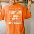 I Survived 180 Days Of 3Rd Grade Last Day Of School Teacher Women's Oversized Comfort T-Shirt Back Print Yam