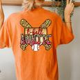 T Ball Auntie Leopard Print Softball Auntie Baseball Mom Women's Oversized Comfort T-Shirt Back Print Yam