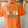 Teach Love Inspire Back To School Cute Teacher Women's Oversized Comfort T-shirt Back Print Yam