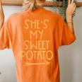 Thanksgiving Shes My Sweet Potato Matching Couple Fall Women's Oversized Comfort T-shirt Back Print Yam