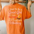 I Tried To Be A Good Girl But Campfire And Whiskey Camping Women's Oversized Comfort T-Shirt Back Print Yam