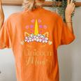 Unicorn Mom Outfit For Her Mother And Daughter Women's Oversized Comfort T-Shirt Back Print Yam
