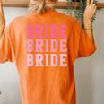 Vintage Retro Bride Rodeo Cowgirl Bachelorette Party Wedding Women's Oversized Comfort T-Shirt Back Print Yam