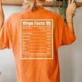 Virgo Zodiac Sign Fun Facts Birthday Women's Oversized Comfort T-shirt Back Print Yam