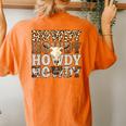 Western Country Leopard Howdy Bull Skull Cowgirl Rodeo Women's Oversized Comfort T-Shirt Back Print Yam