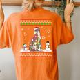 Whippet Dog Christmas Lights Ugly Christmas Sweater Women's Oversized Comfort T-shirt Back Print Yam