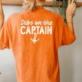 Wife Dibs On The Captain Captain Wife Retro Women's Oversized Comfort T-shirt Back Print Yam