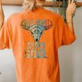Wild Heart Gypsy Soul Vintage Boho Cow Bull Skull Women's Oversized Comfort T-Shirt Back Print Yam