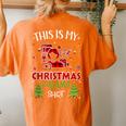 Xmas Tree With Light Blogger Ugly Christmas Sweater Women's Oversized Comfort T-shirt Back Print Yam