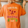 Xmas Tree With Light Cheerleader Ugly Christmas Sweater Women's Oversized Comfort T-shirt Back Print Yam
